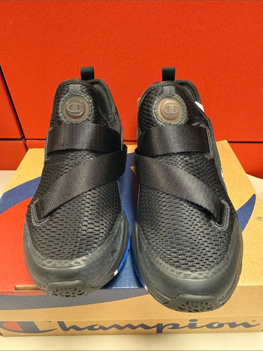 Champion Kids Black Slip-On Mesh Athletic Sneakers